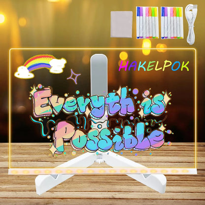 LED Acrylic Dry Erase Note Drawing Board