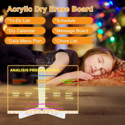 LED Acrylic Dry Erase Note Drawing Board